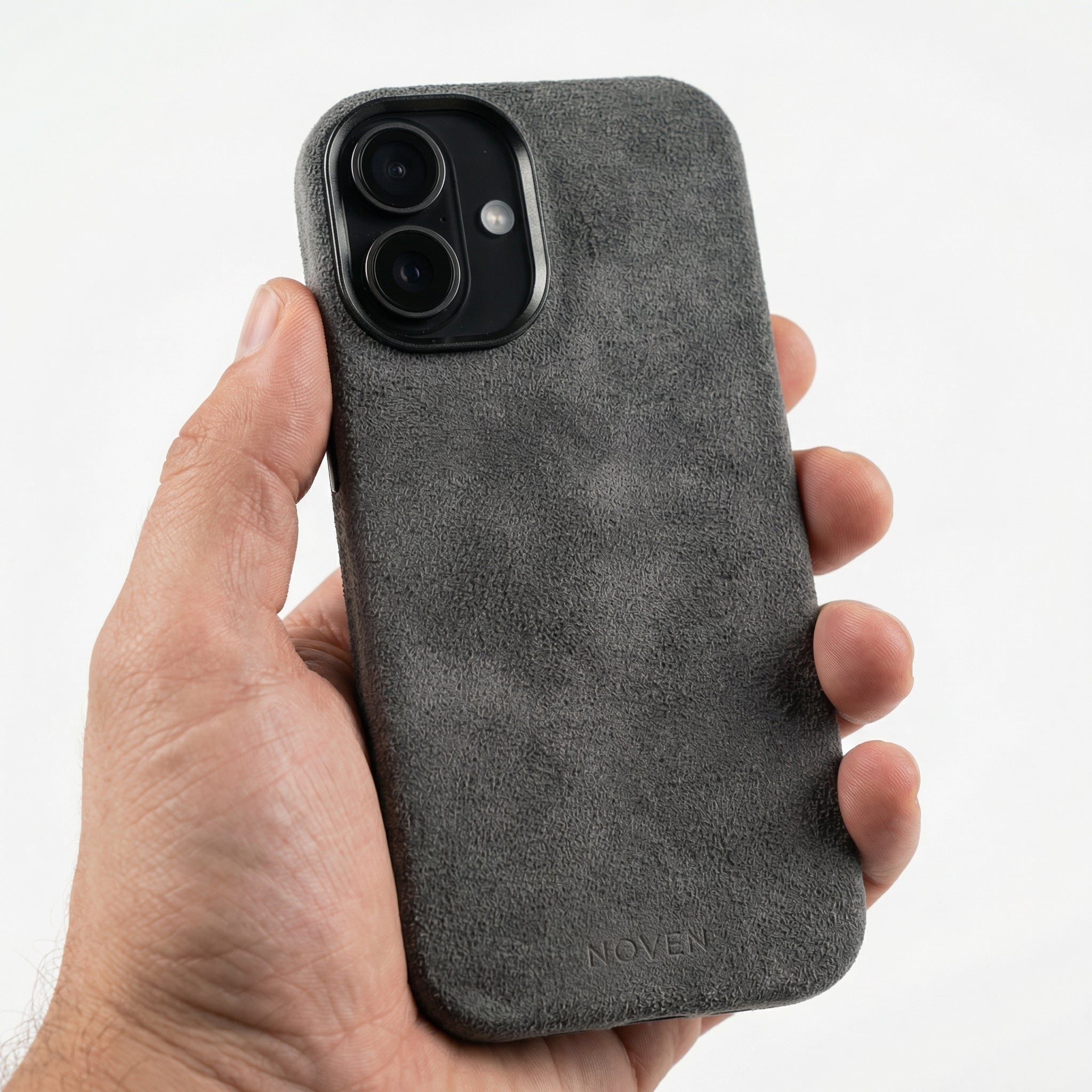 iPhone 16 Funda De Alcantara - Gris Claro