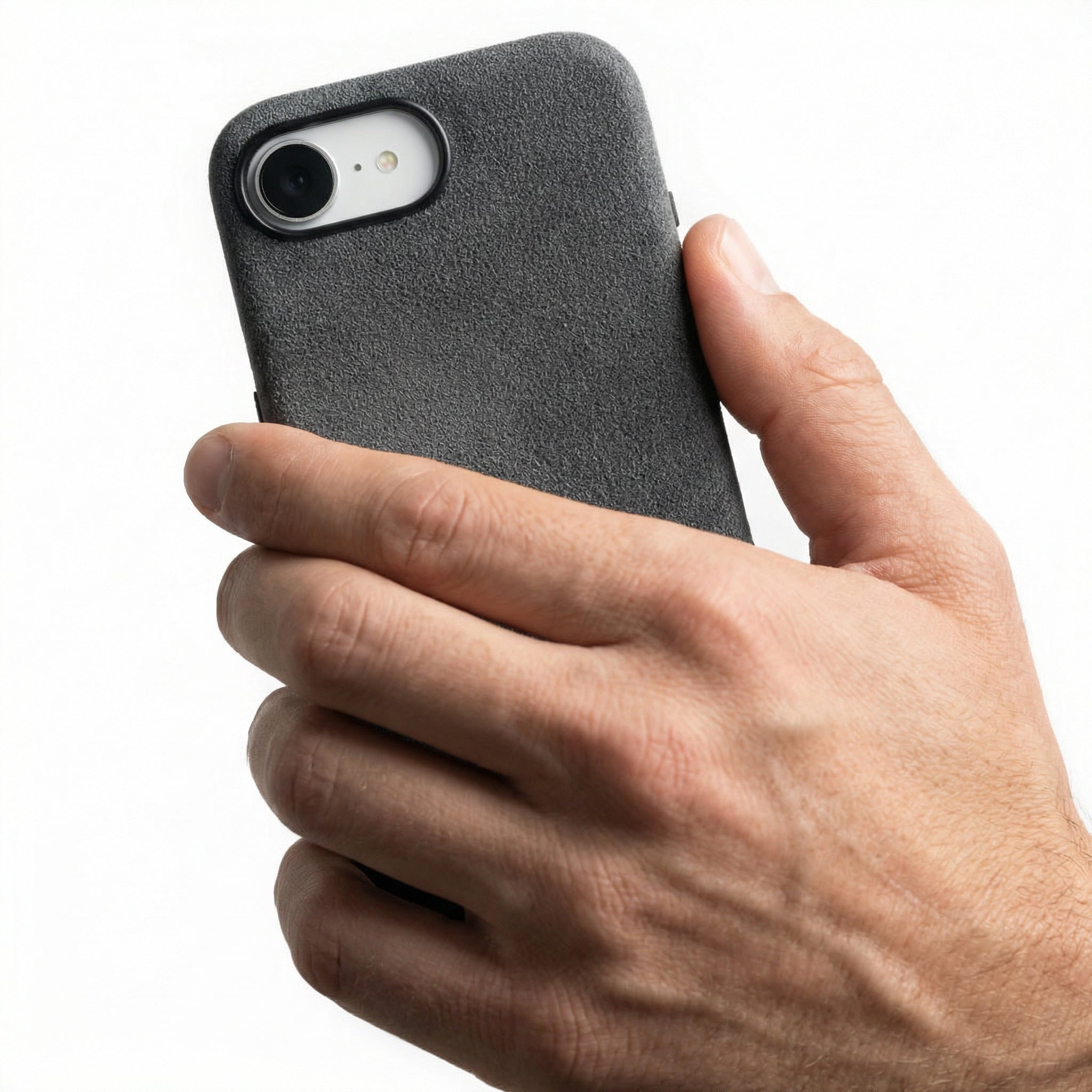 iPhone 16e Funda De Alcantara - Gris Claro