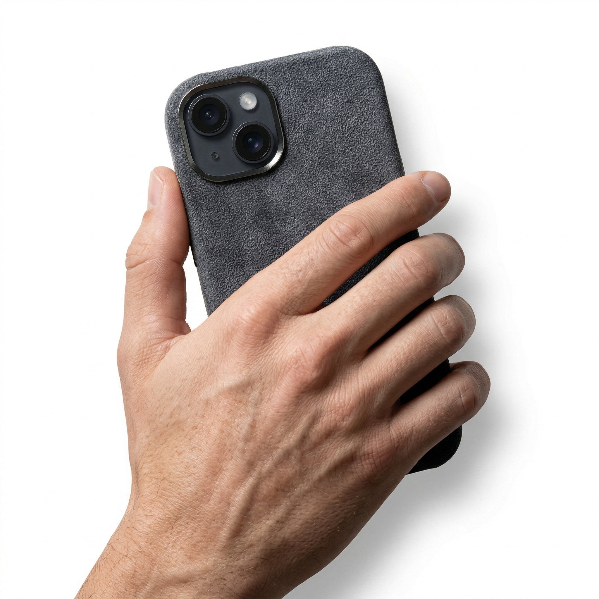iPhone 15 Funda De Alcantara - Gris Oscuro