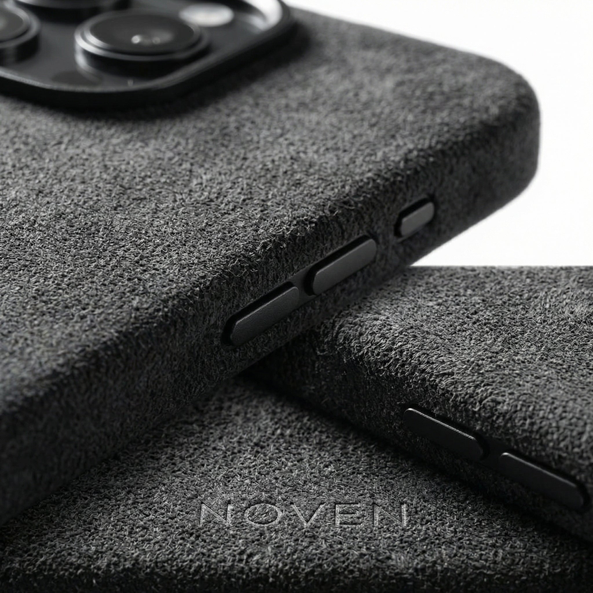 iPhone 14 Pro Max Funda De Alcantara - Gris Oscuro