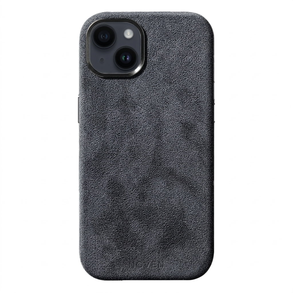 iPhone 14 Funda De Alcantara - Gris Oscuro